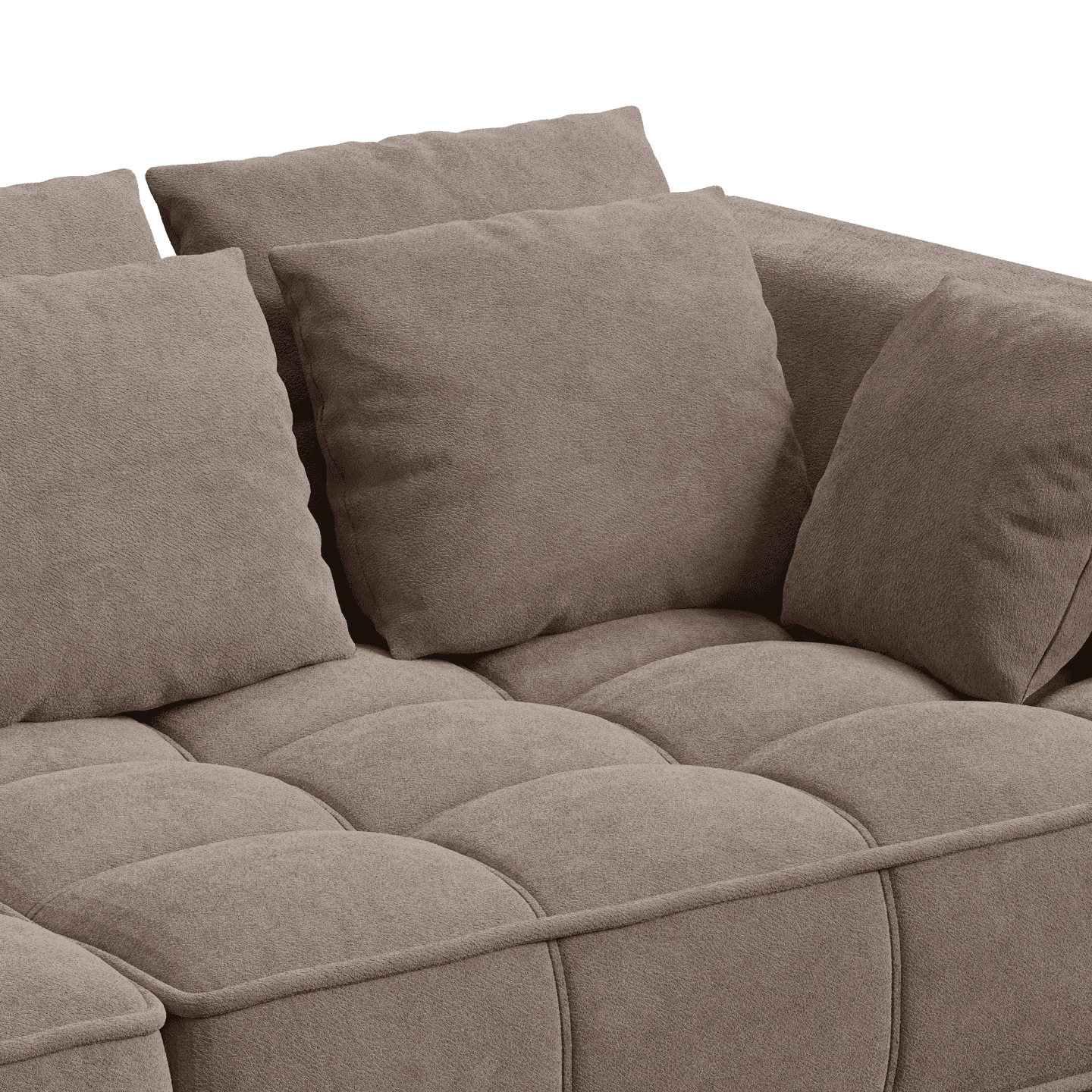 Sofa TIGA designerska pikowana z funkcją spania i poduszkami