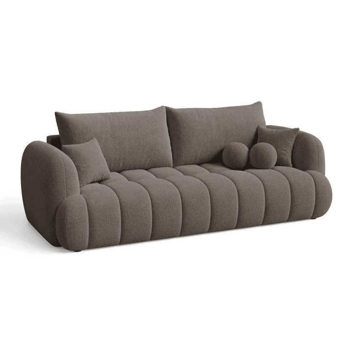 Stylowa Sofa COCO 2 rozkładana z poduszkami do salonu | Tkanina Quelle 21
