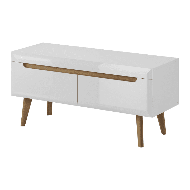 Szafka RTV Solis 107 cm Biała + dąb riviera