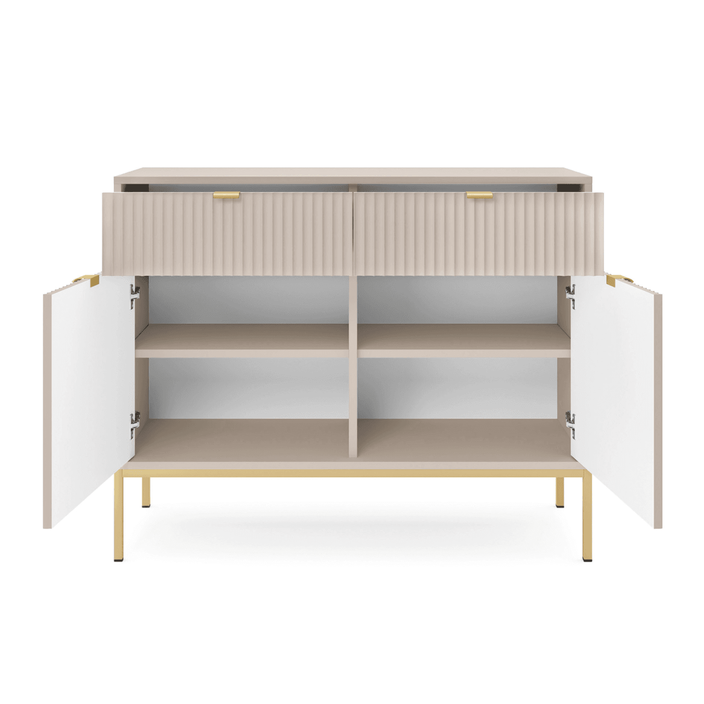 Komoda Crow 104 cm kaszmir + złote nóżki