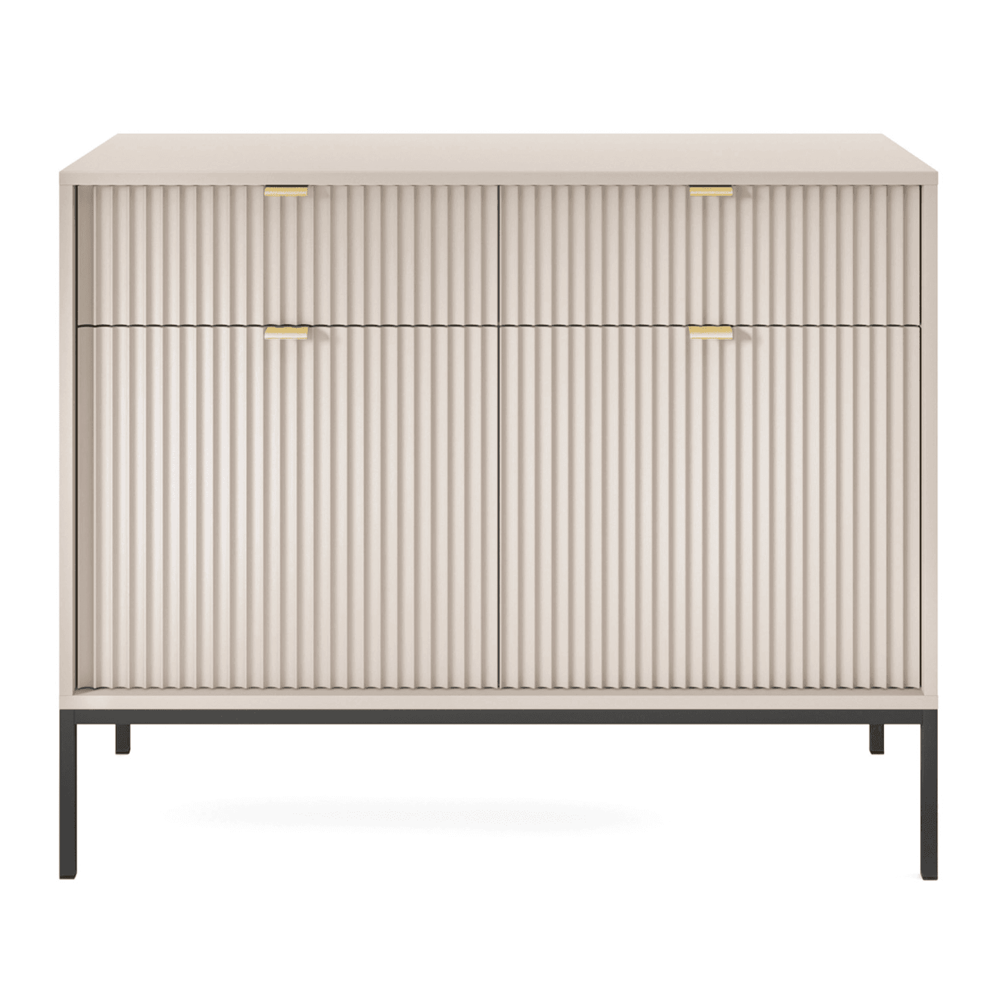 Komoda Crow 104 cm kaszmir + czarne nóżki