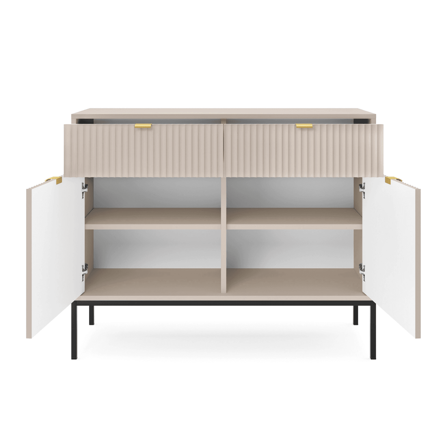 Komoda Crow 104 cm kaszmir + czarne nóżki