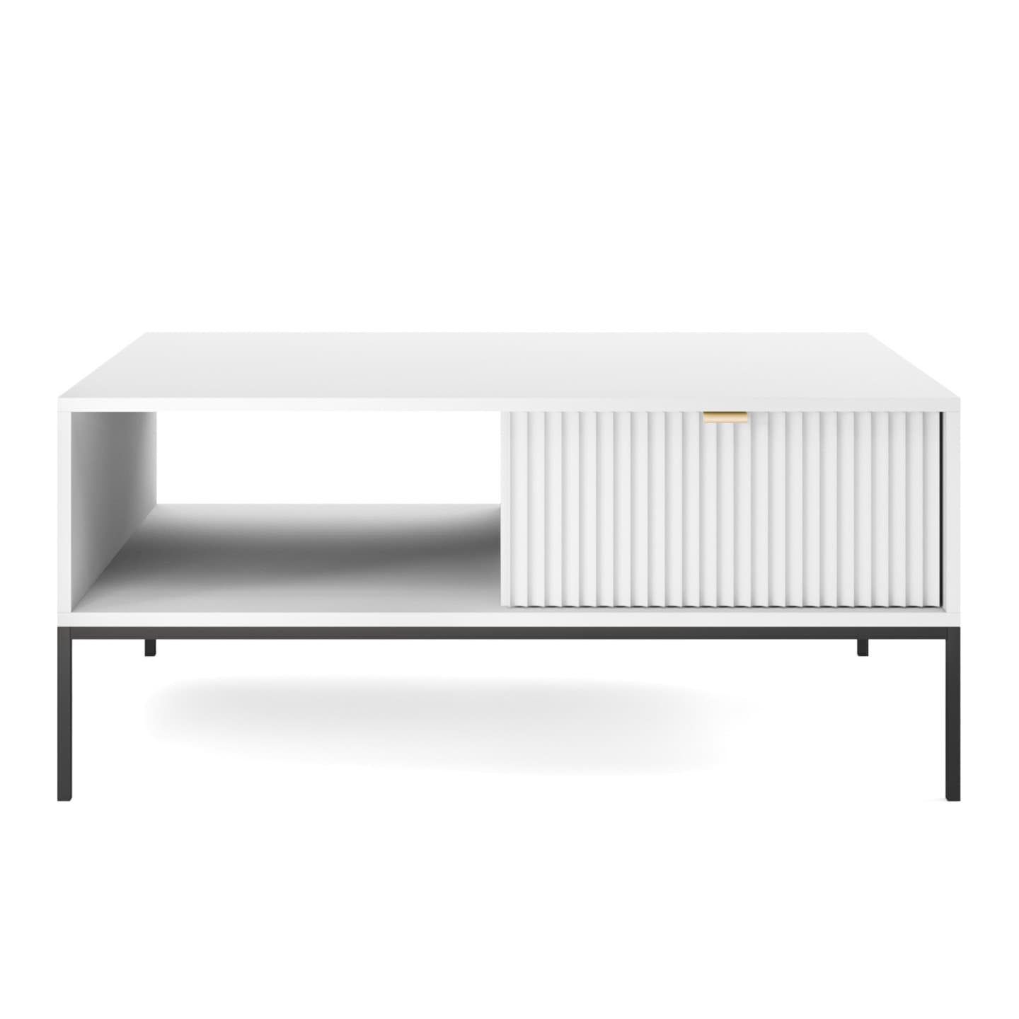 Stolik nocny Crow 104 cm biała + czarne nóżki