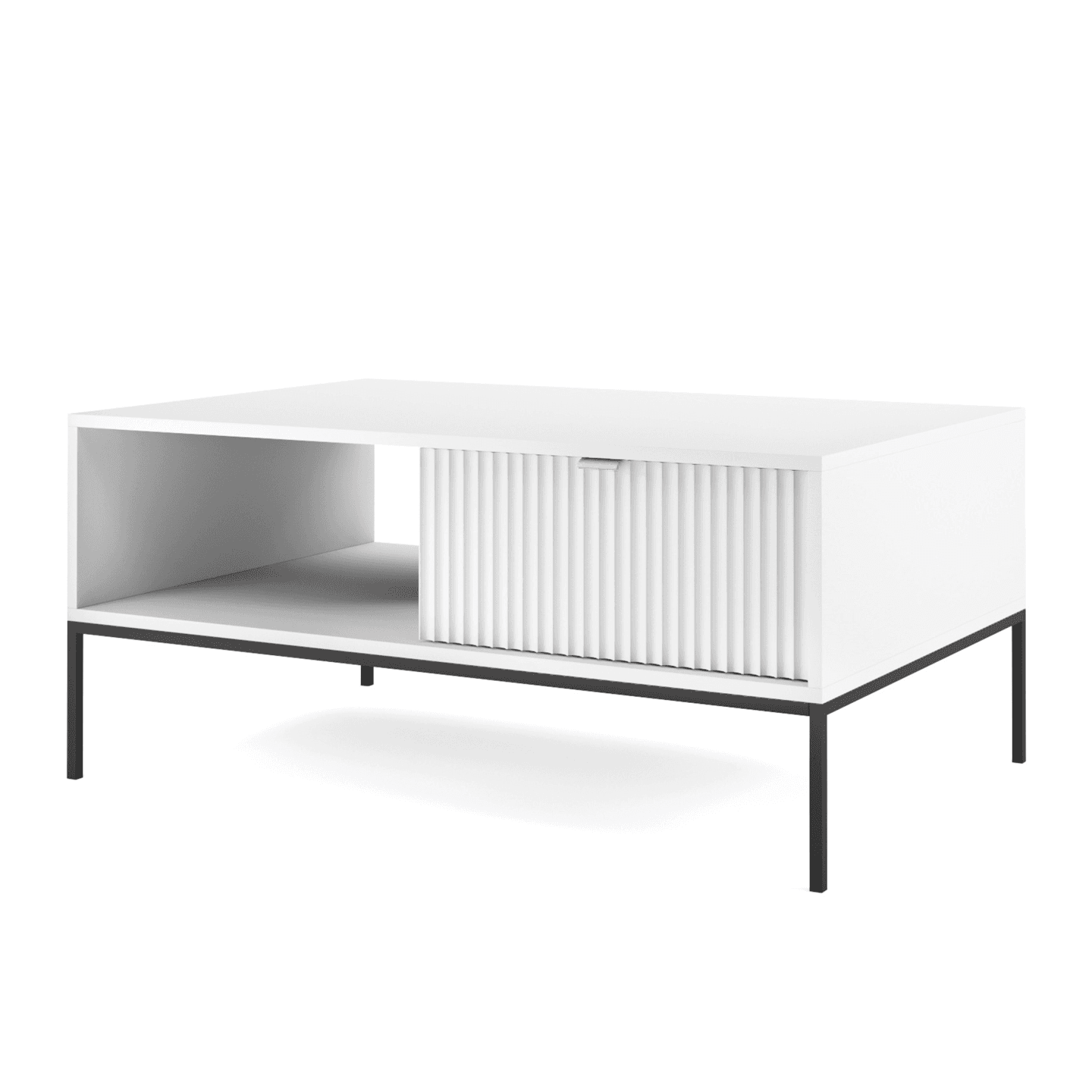 Stolik nocny Crow 104 cm biała + czarne nóżki