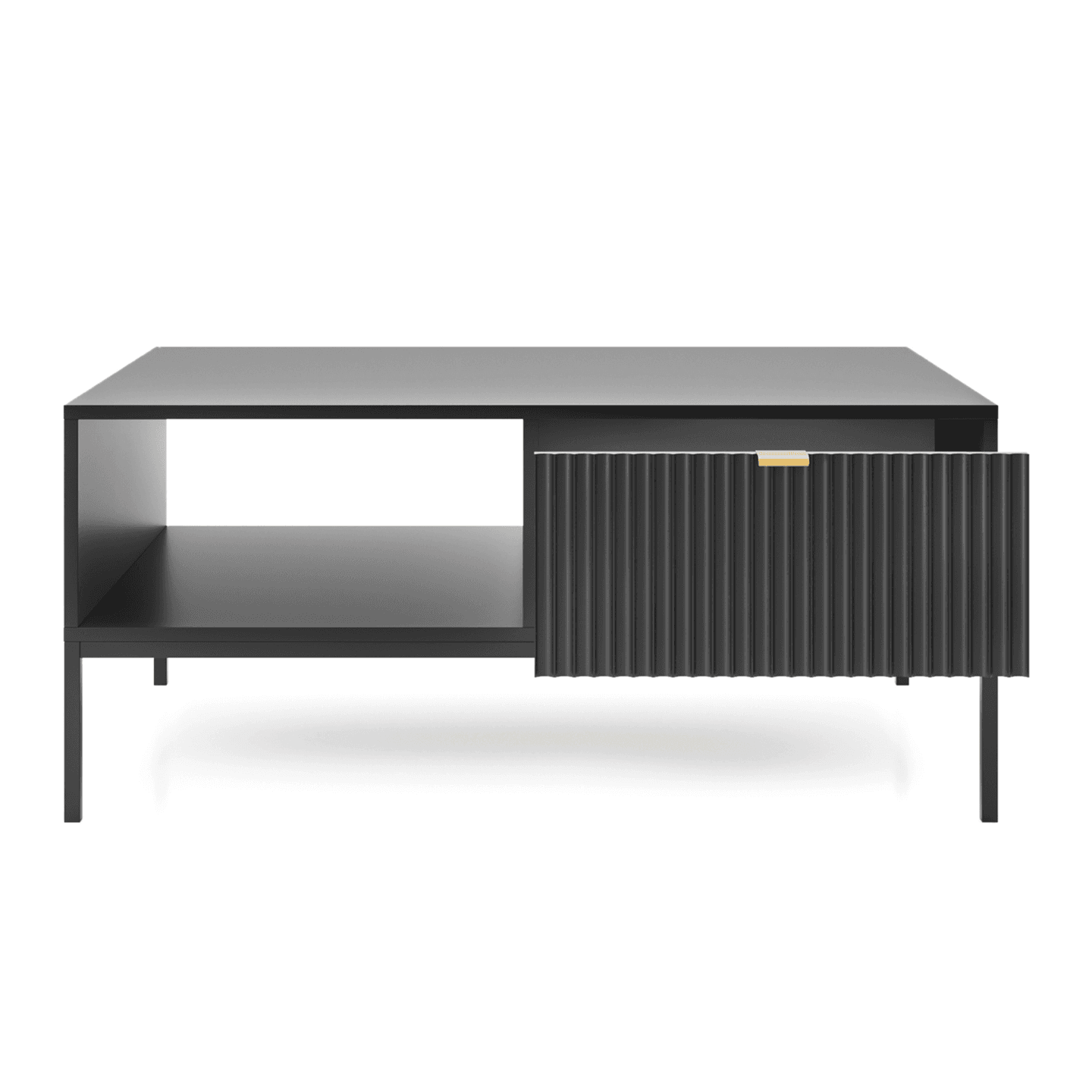 Stolik nocny Crow 104 cm czarna + czarne nóżki