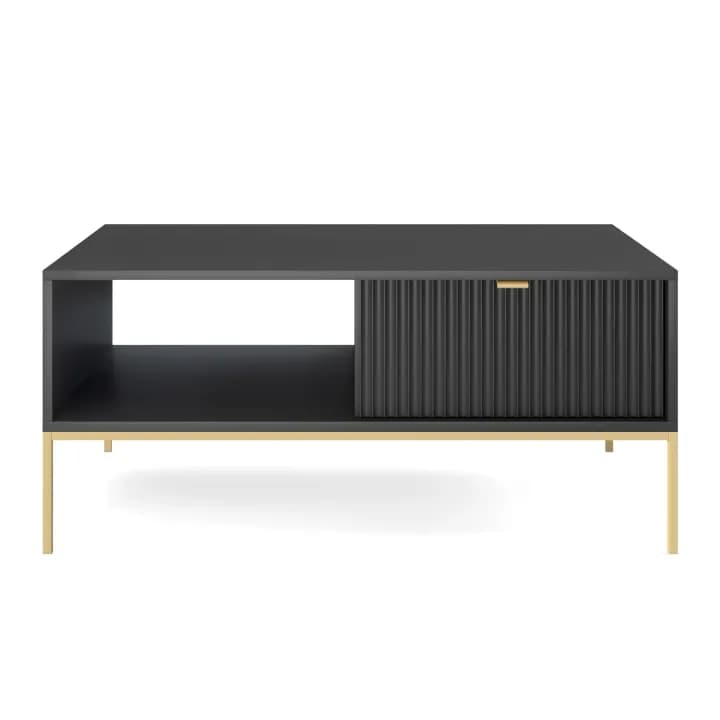 Stolik nocny Crow 104 cm czarna + złote nóżki