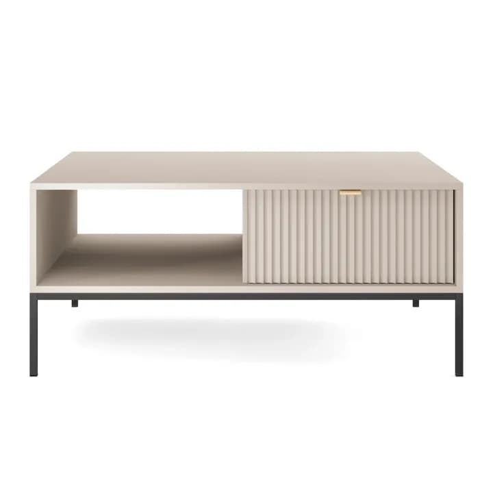 Stolik kawowy Crow 104 cm kaszmir + czarne nóżki