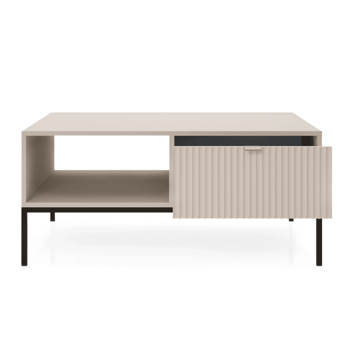 Stolik kawowy Crow 104 cm kaszmir + czarne nóżki