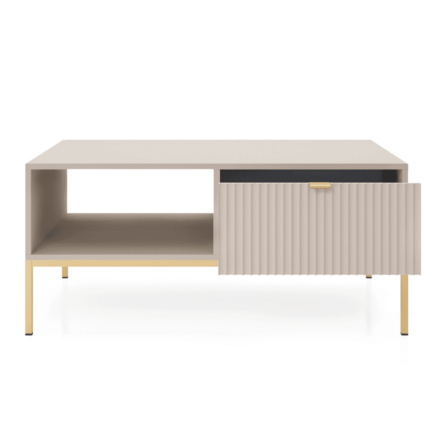 Stolik kawowy Crow 104 cm kaszmir + złote nóżki