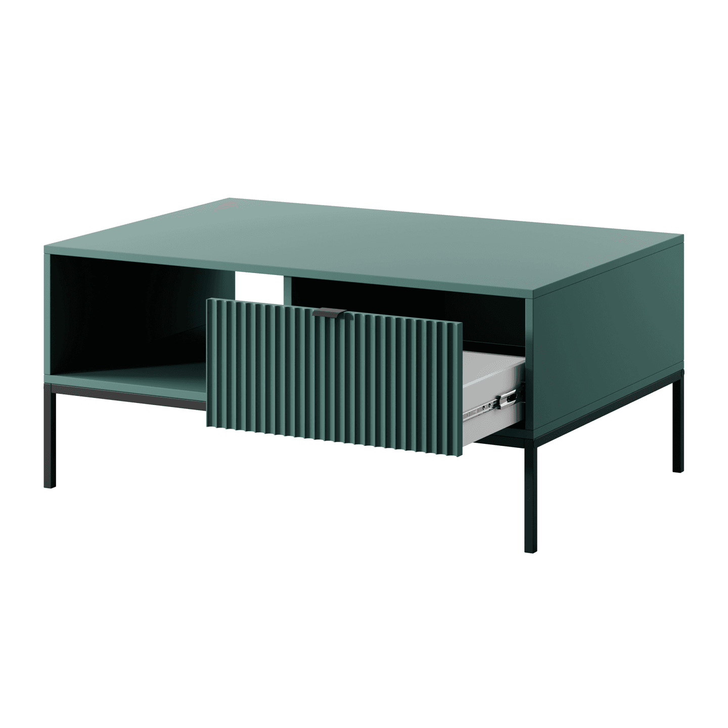 Stolik kawowy Crow 104 cm labrador + czarne nóżki