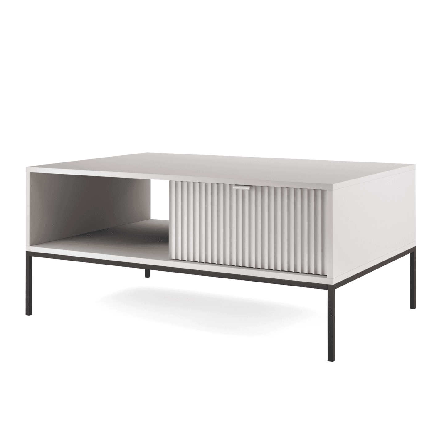 Stolik kawowy Crow 104 cm szary + czarne nóżki