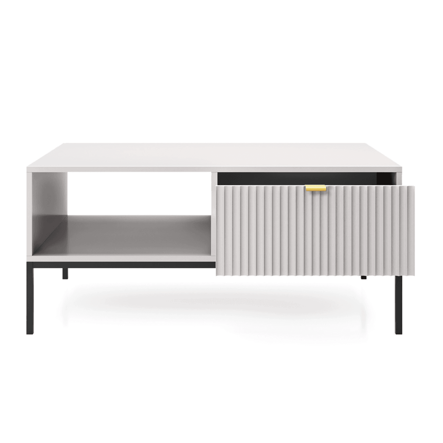 Stolik kawowy Crow 104 cm szary + czarne nóżki