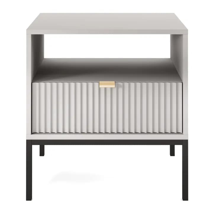 Stolik nocny Crow szary + czarne nóżki