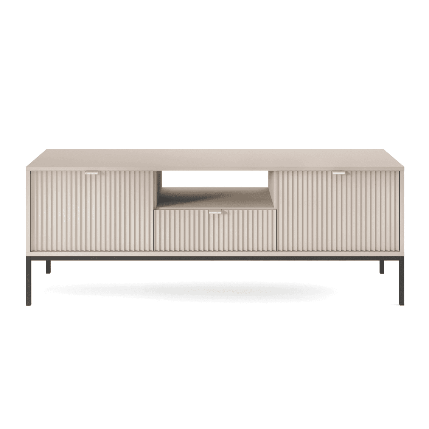 Szafka RTV Crow 154 cm kaszmir + czarne nóżki