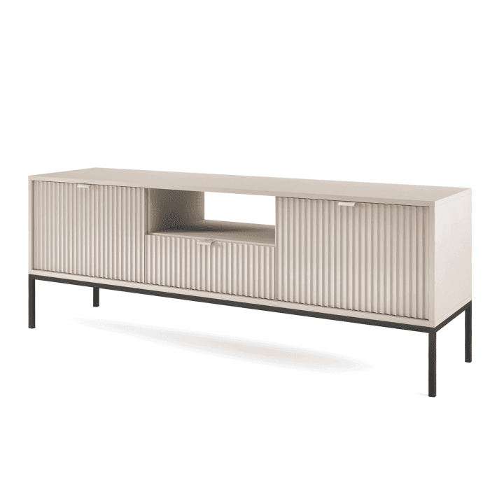 Szafka RTV Crow 154 cm kaszmir + czarny stelaż