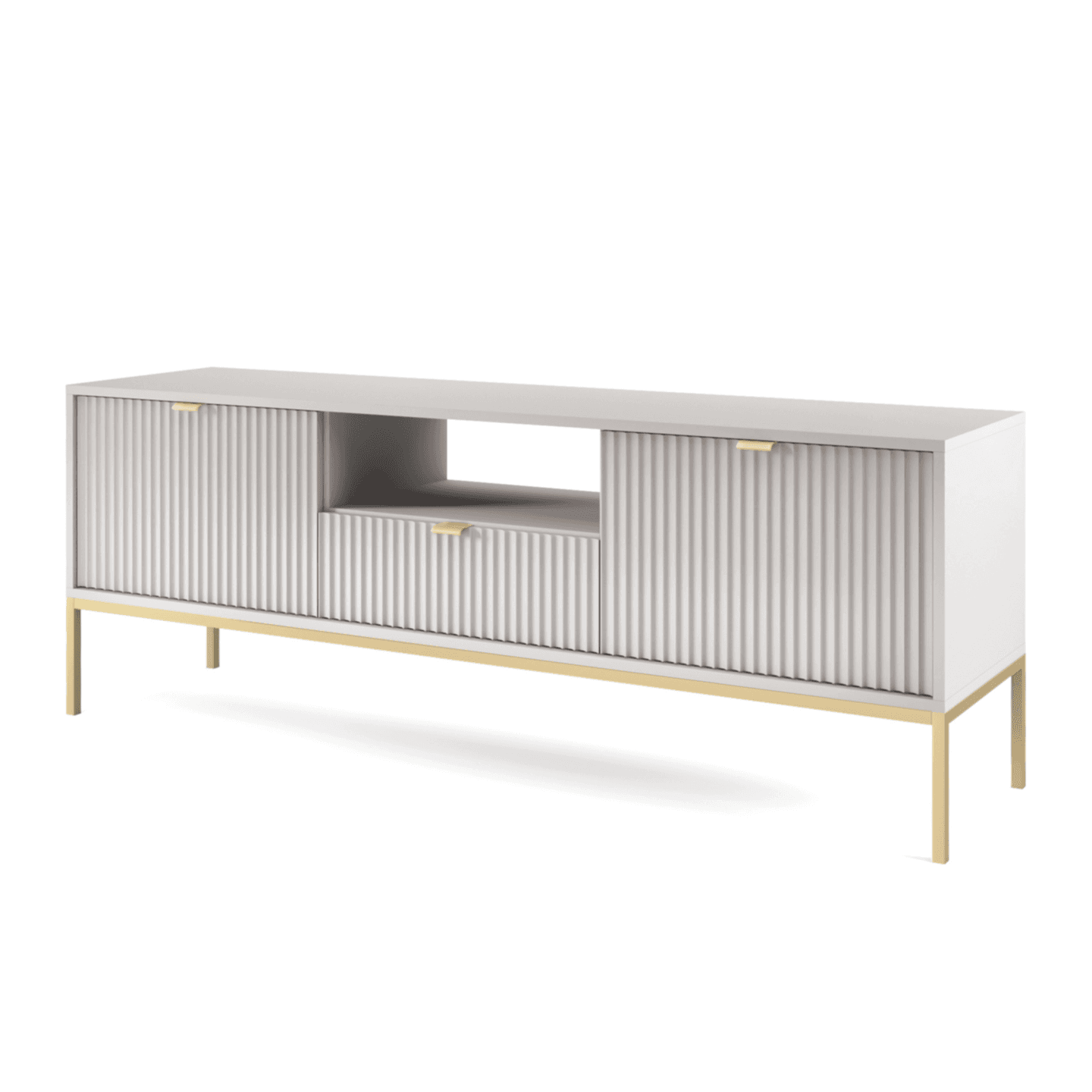 Szafka RTV Crow 154 cm szara + złote nóżki