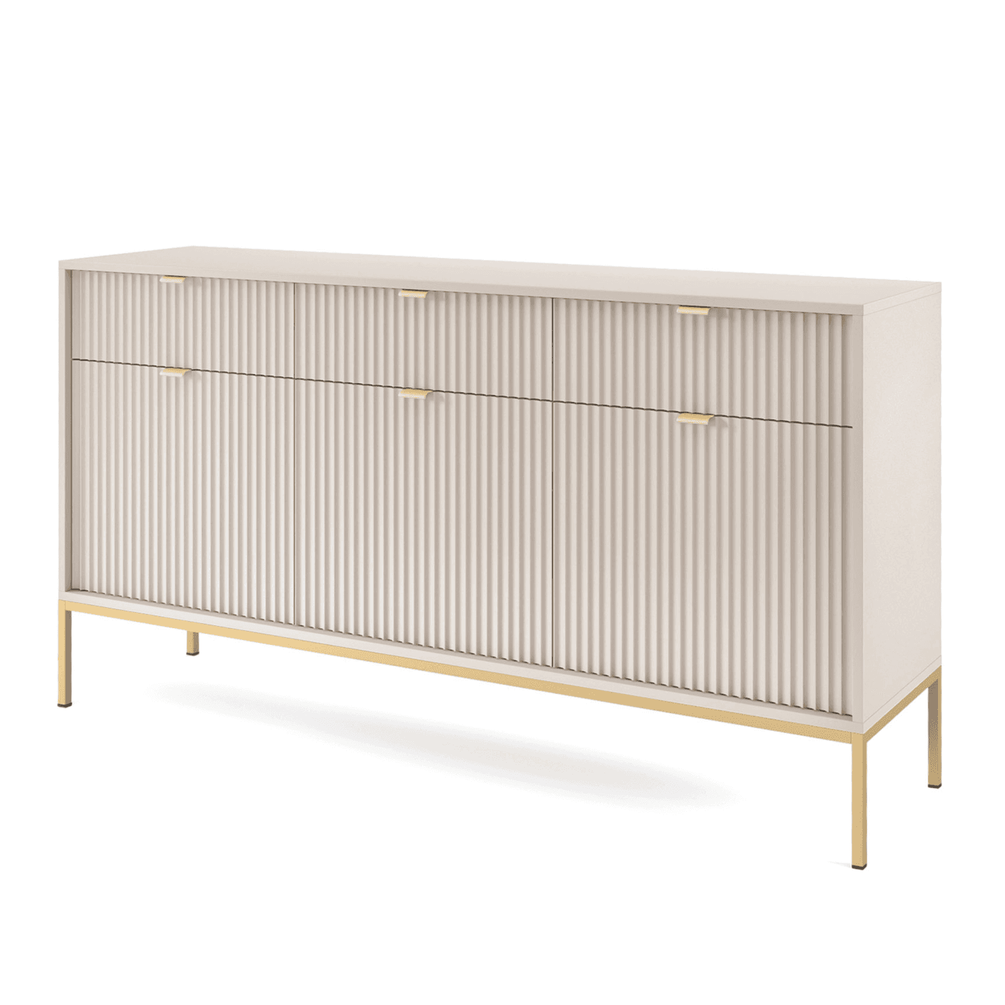 Komoda 154 cm Crow kaszmir + złote nóżki