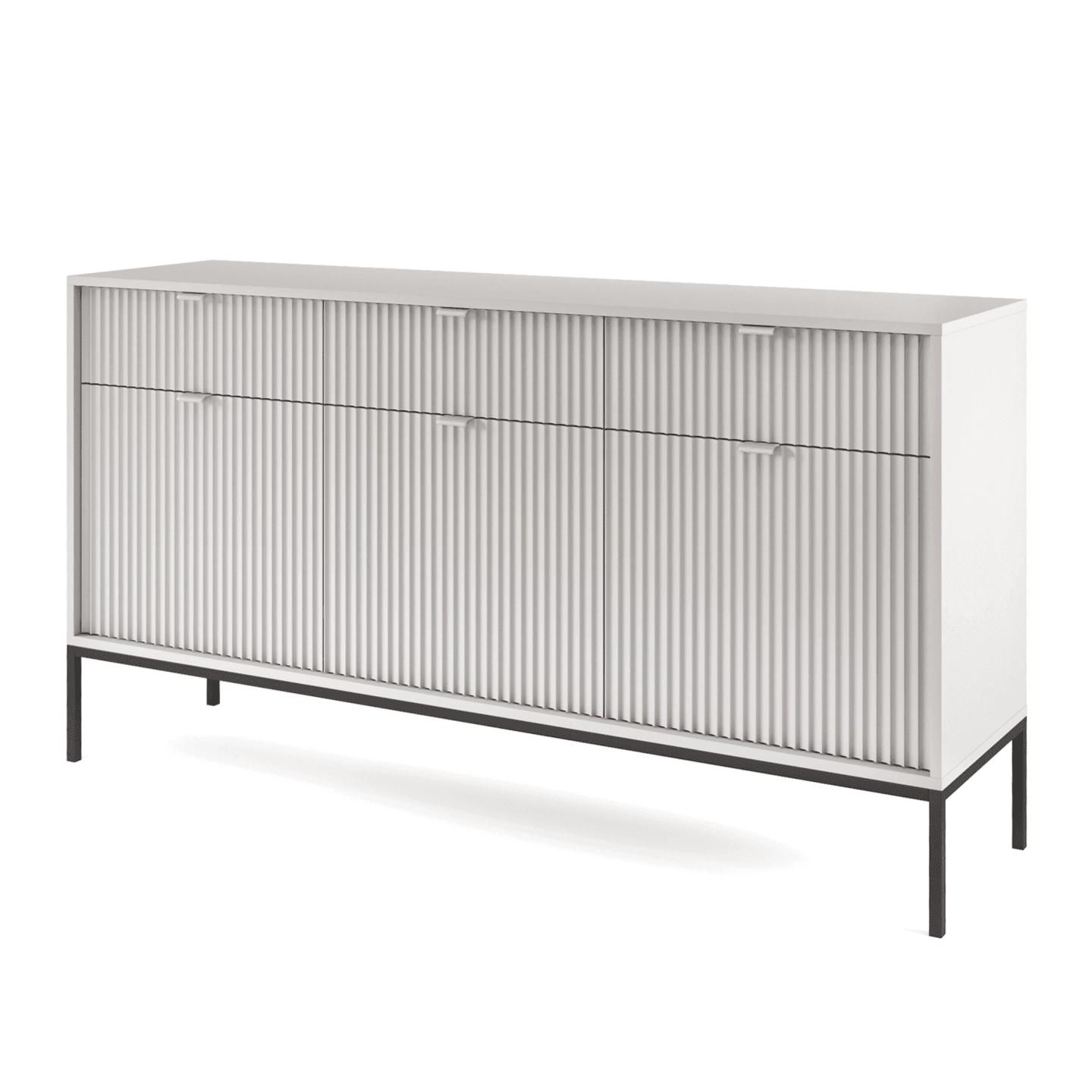 Komoda 154 cm Crow szara + czarne nóżki