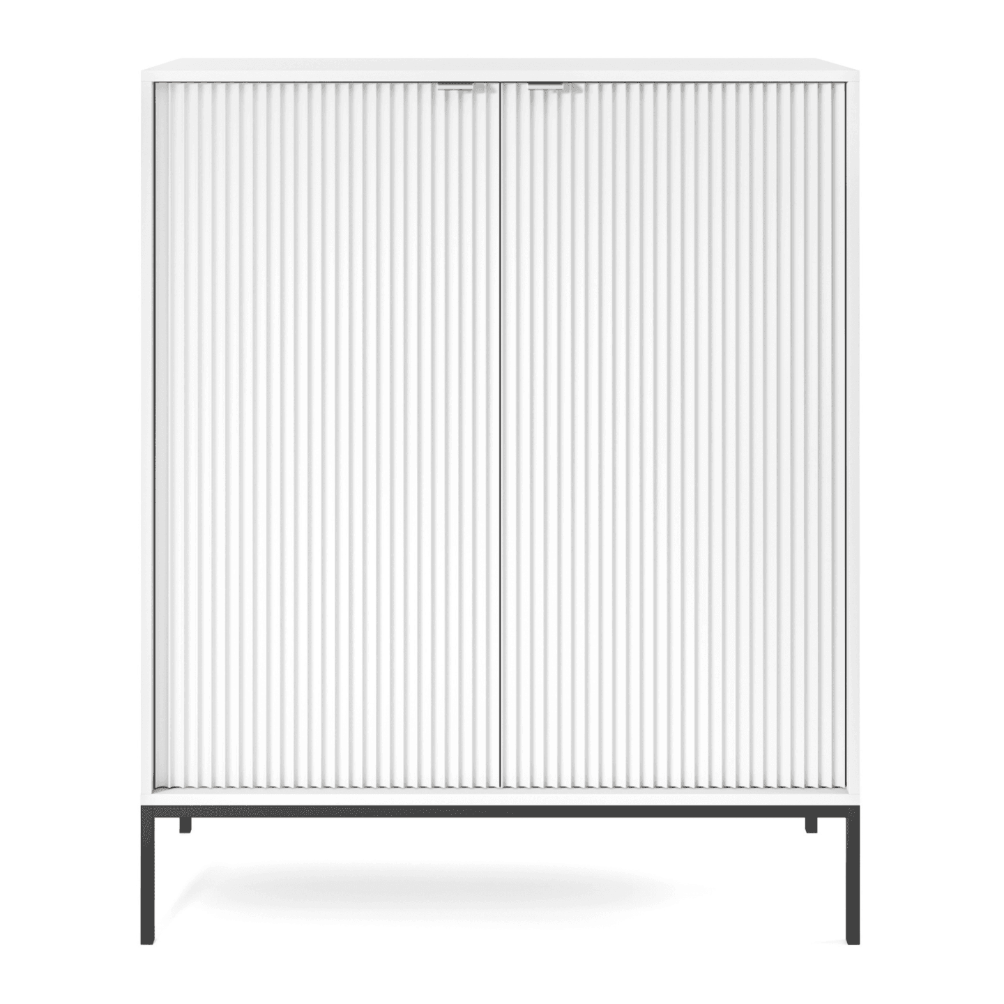 Komoda wysoka 104 cm Crow biała + czarne nóżki