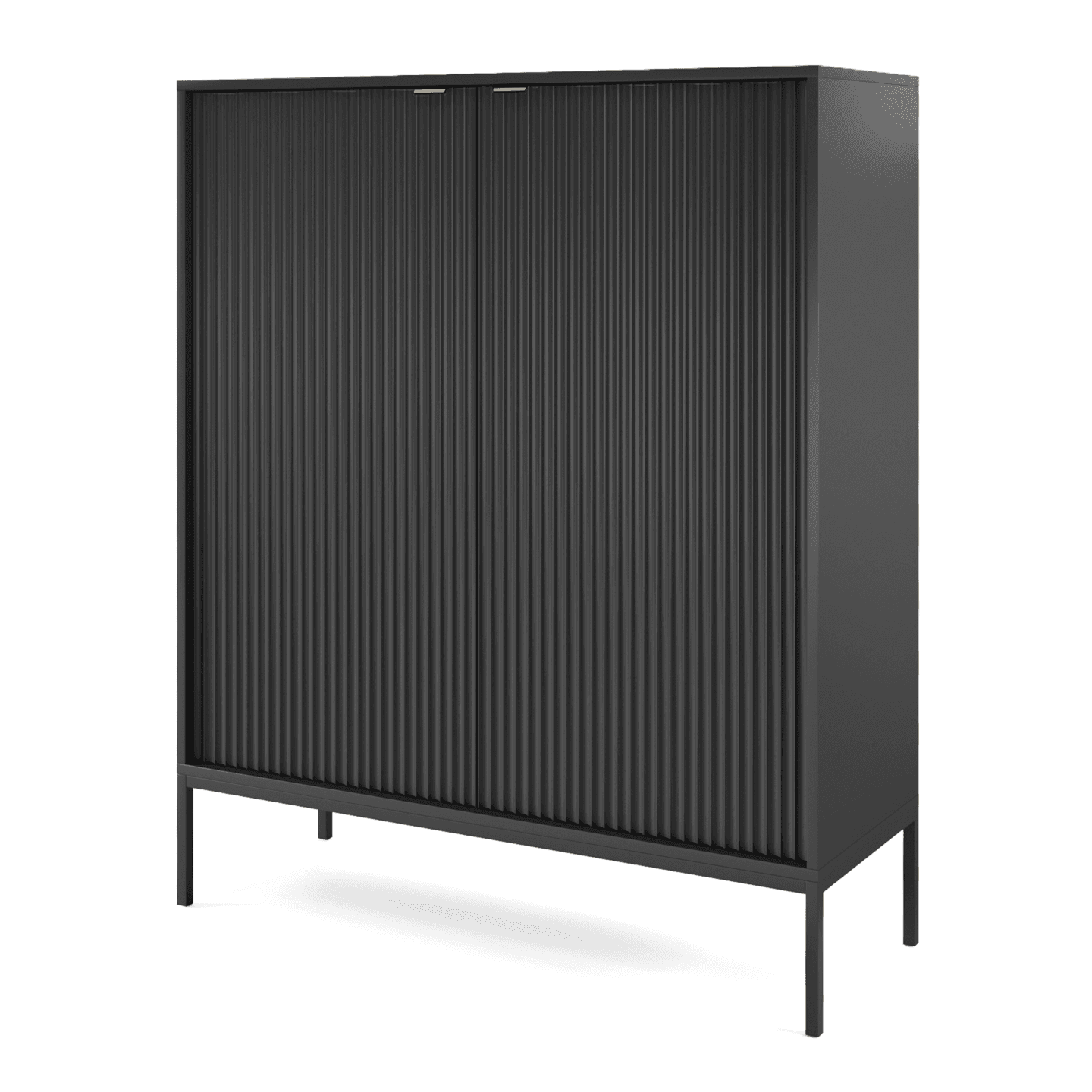 Komoda wysoka 104 cm Crow czarna + czarne nóżki