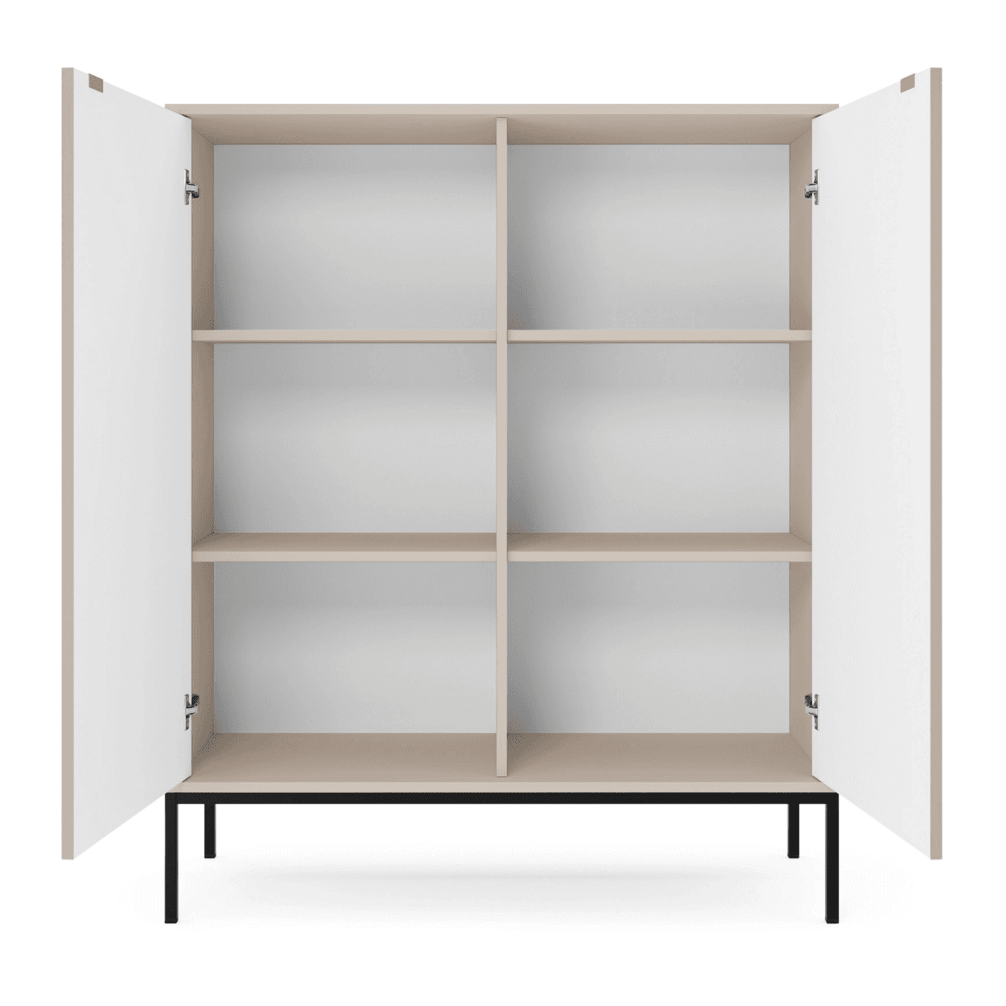 Komoda wysoka 104 cm Crow kaszmir + czarne nóżki