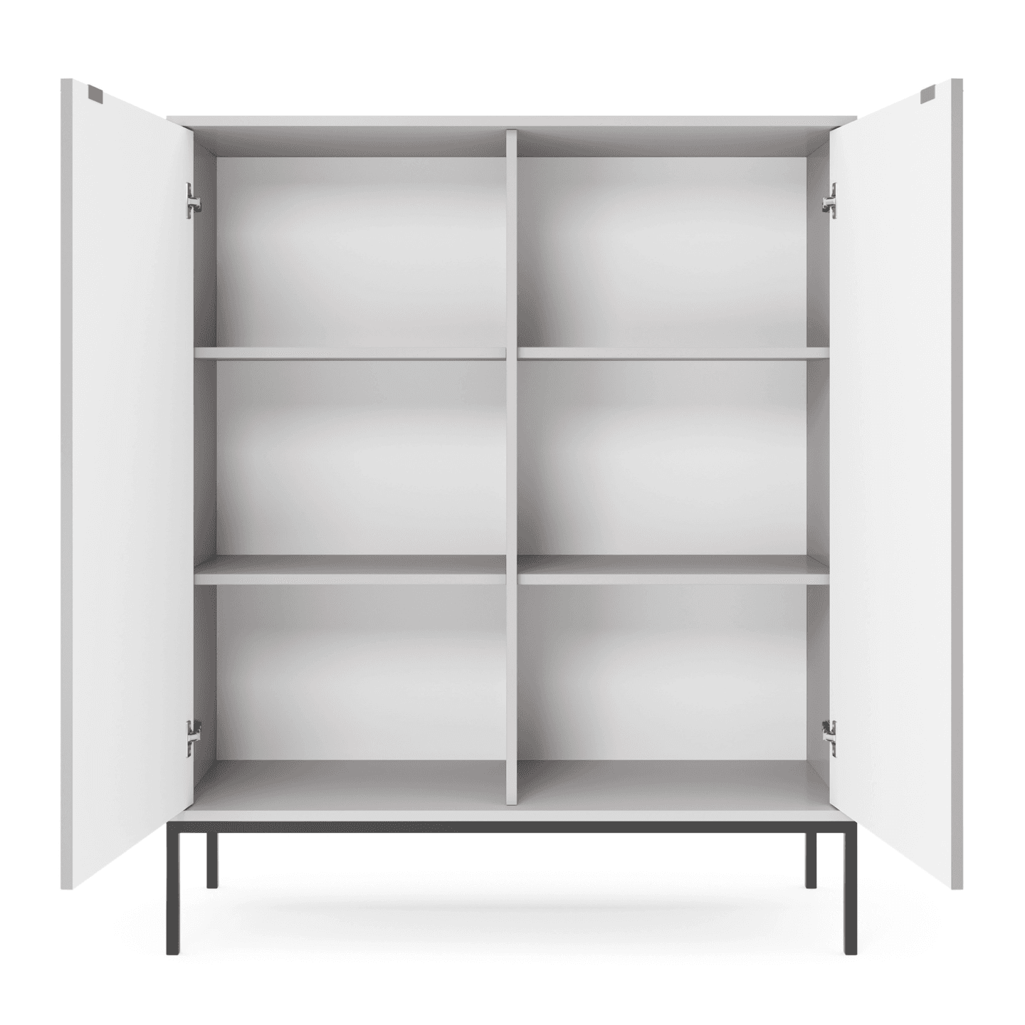 Komoda wysoka 104 cm Crow szary + czarne nóżki