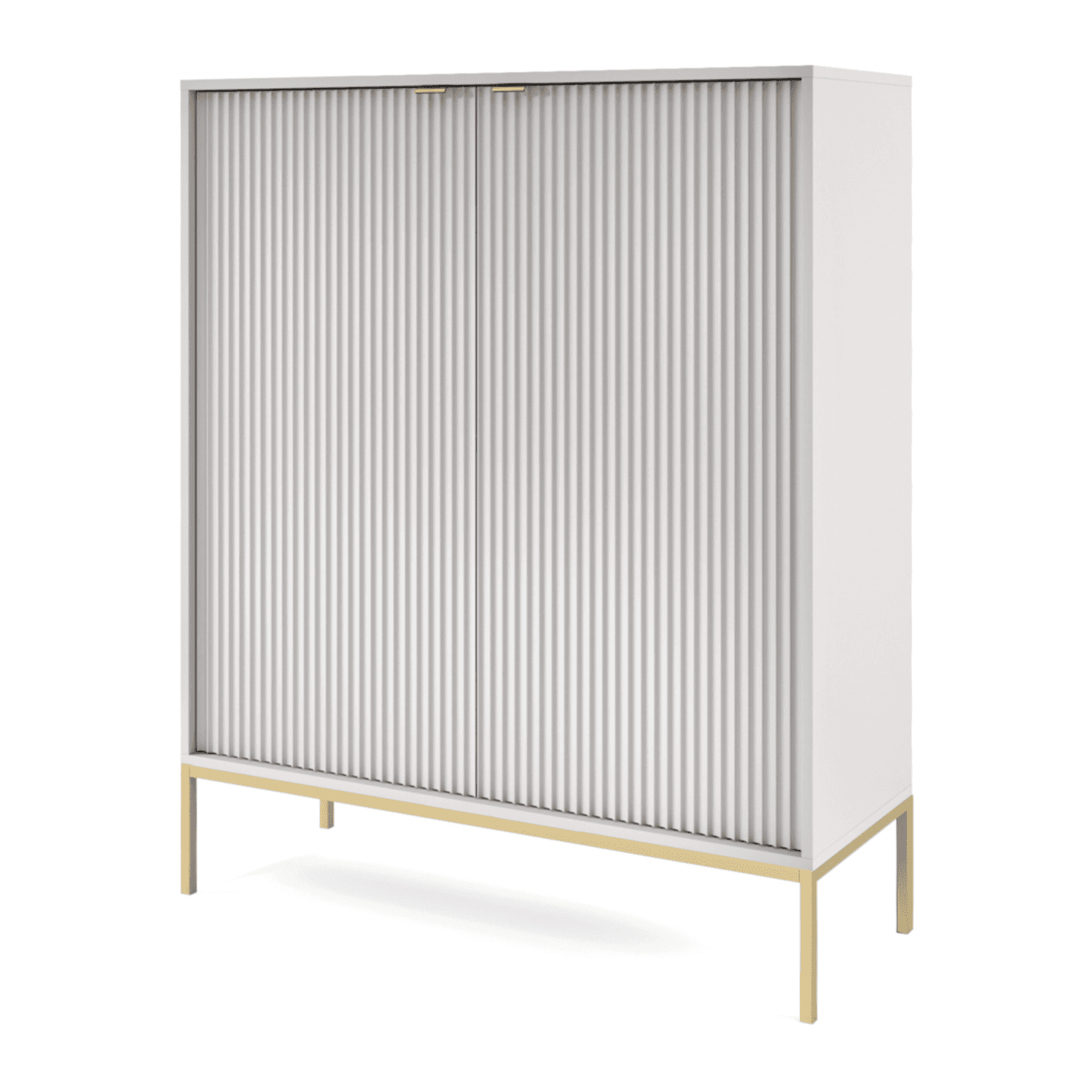 Komoda wysoka 104 cm Crow szary + złote nóżki