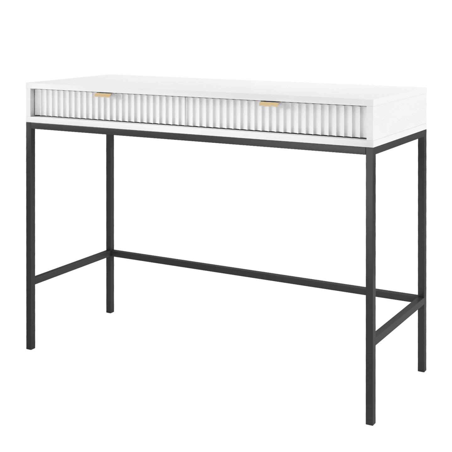 Toaletka Crow 104 cm biała + czarne nóżki