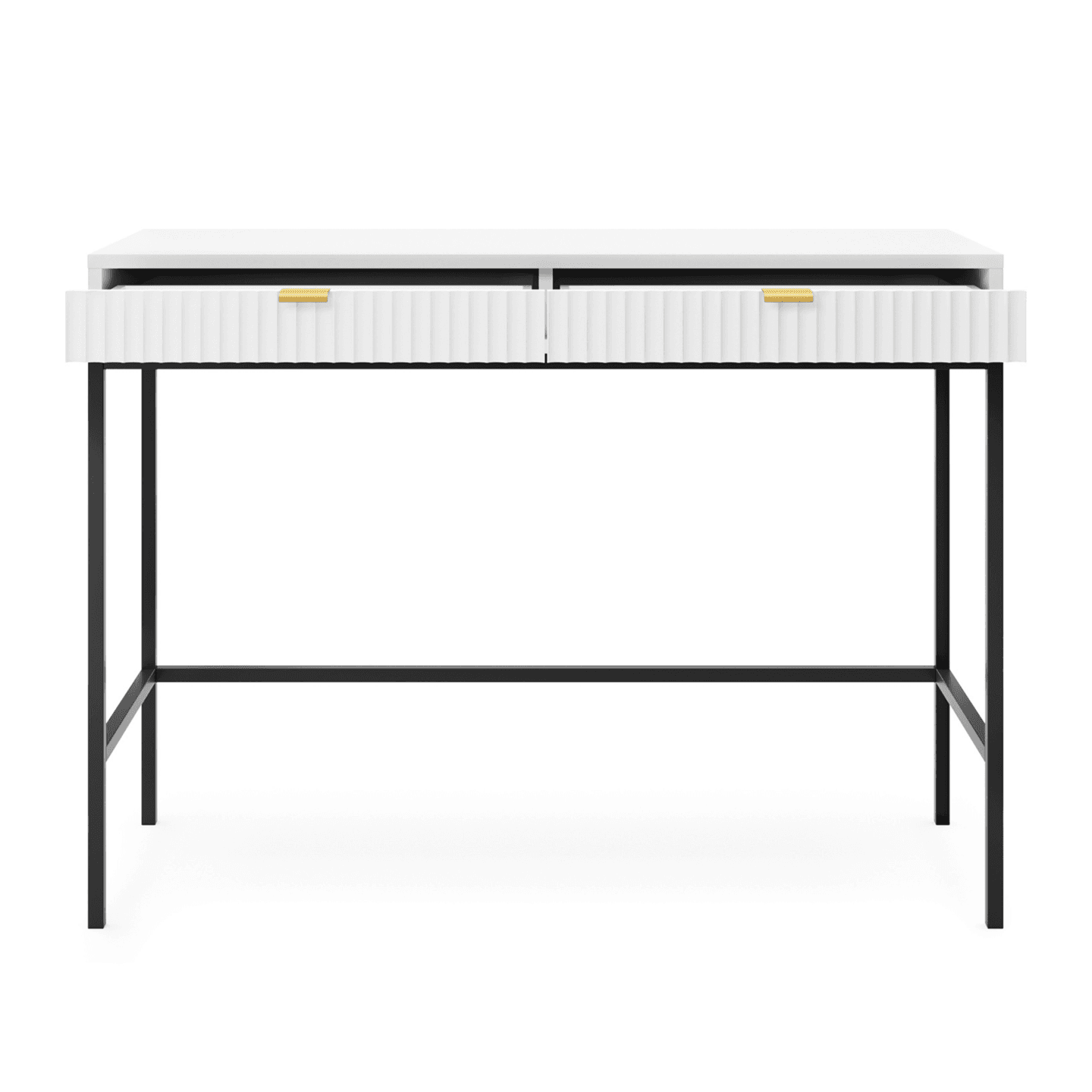 Toaletka Crow 104 cm biała + czarne nóżki