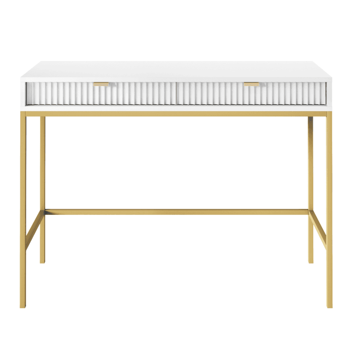 Toaletka Crow 104 cm biała + złote nóżki