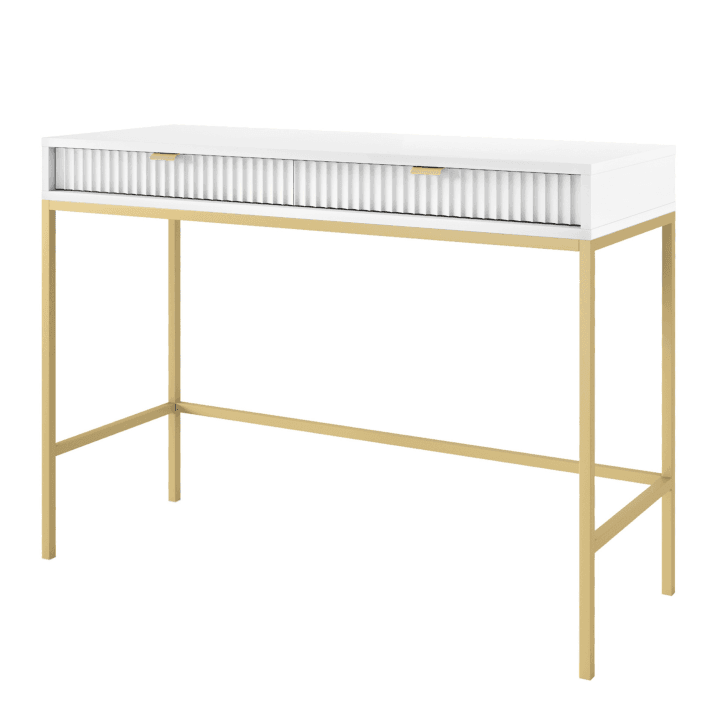 Toaletka Crow 104 cm biała + złoty stelaż