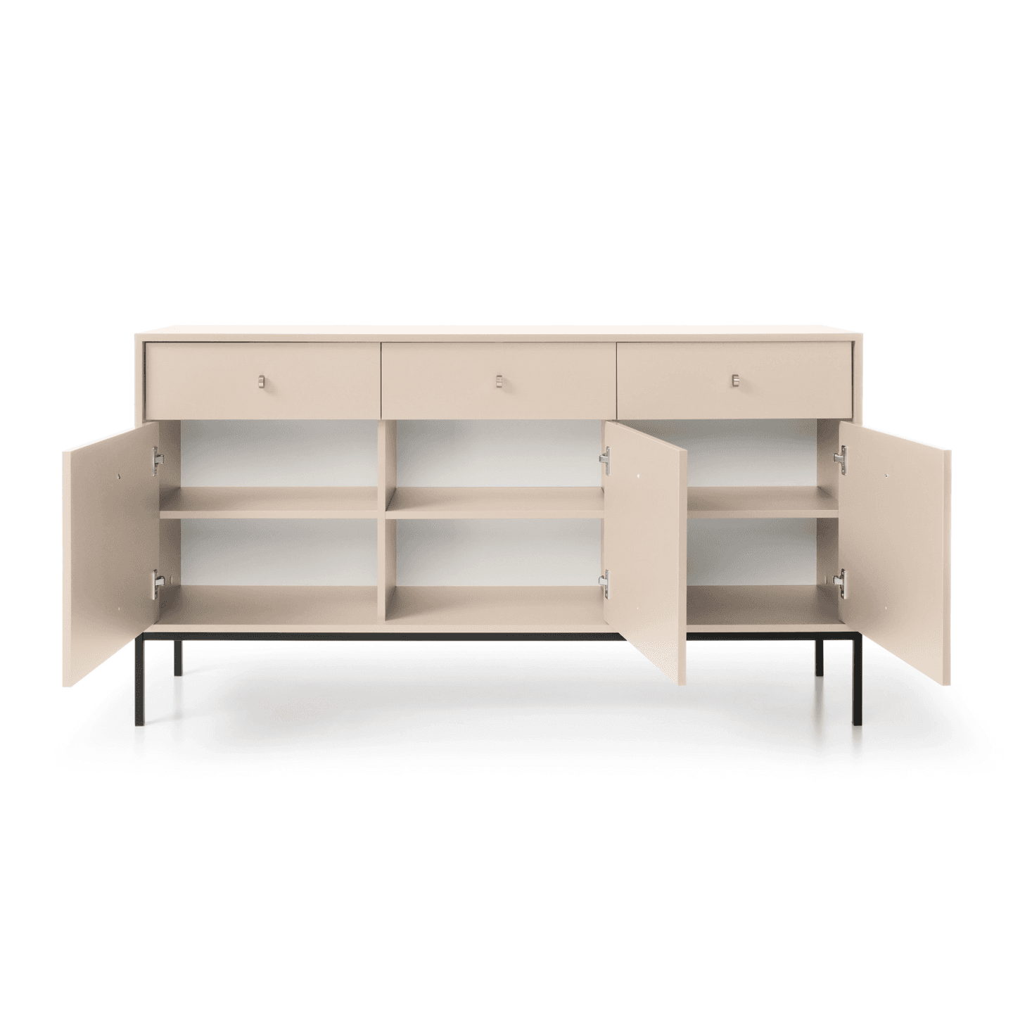 Komoda Linea 154 beż + czarne nóżki