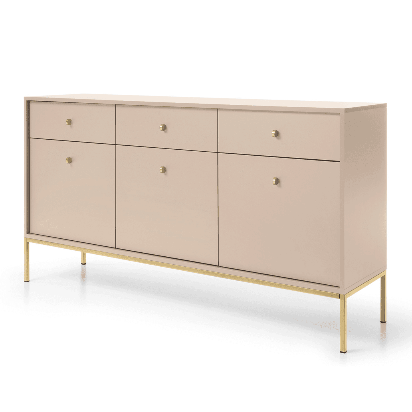 Komoda Linea 154 beż + złote nóżki