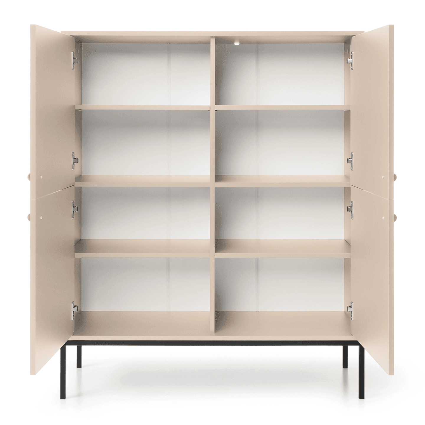 Komoda wysoka Linea 104 beż + czarne nóżki