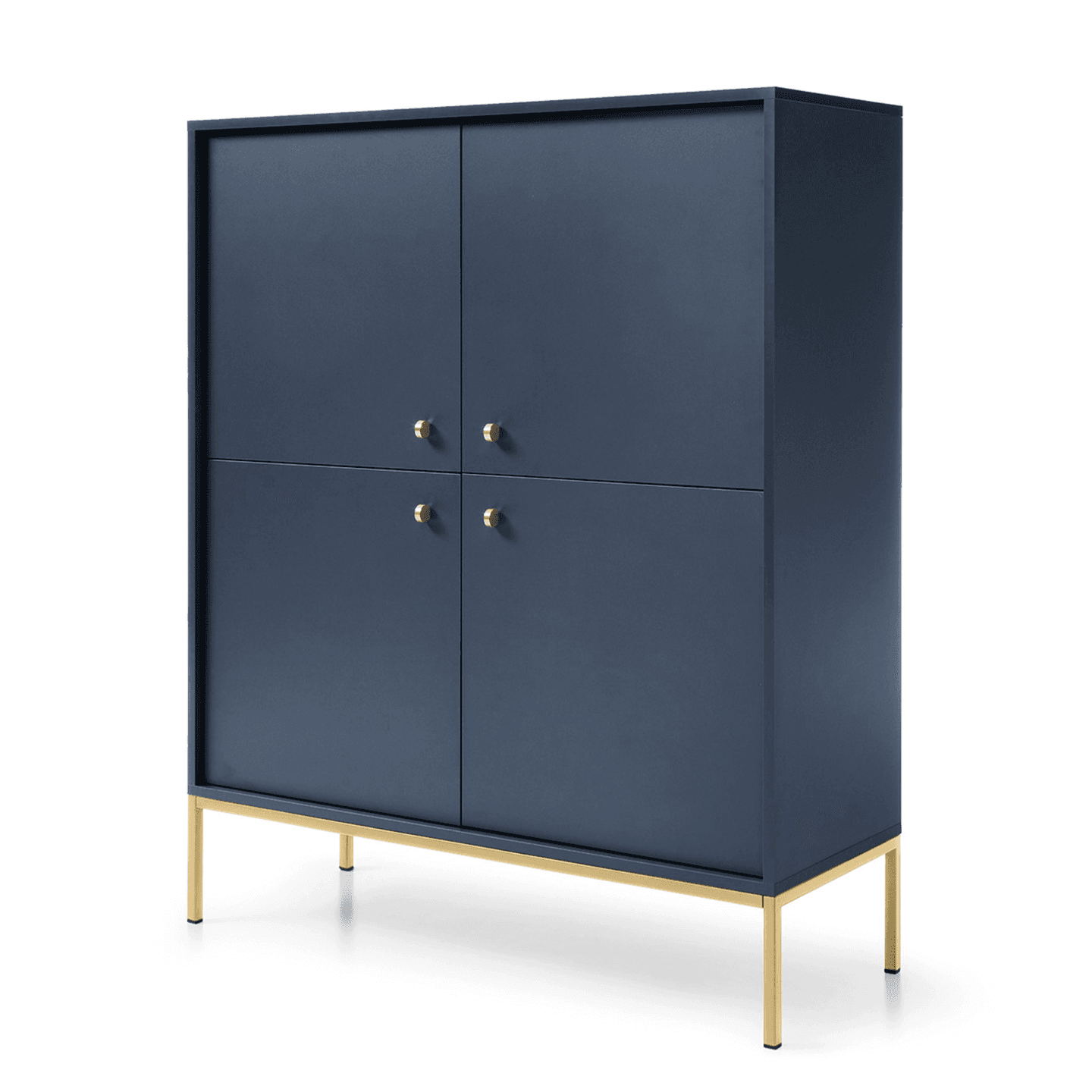 Komoda wysoka Linea 104 granat + złote nóżki