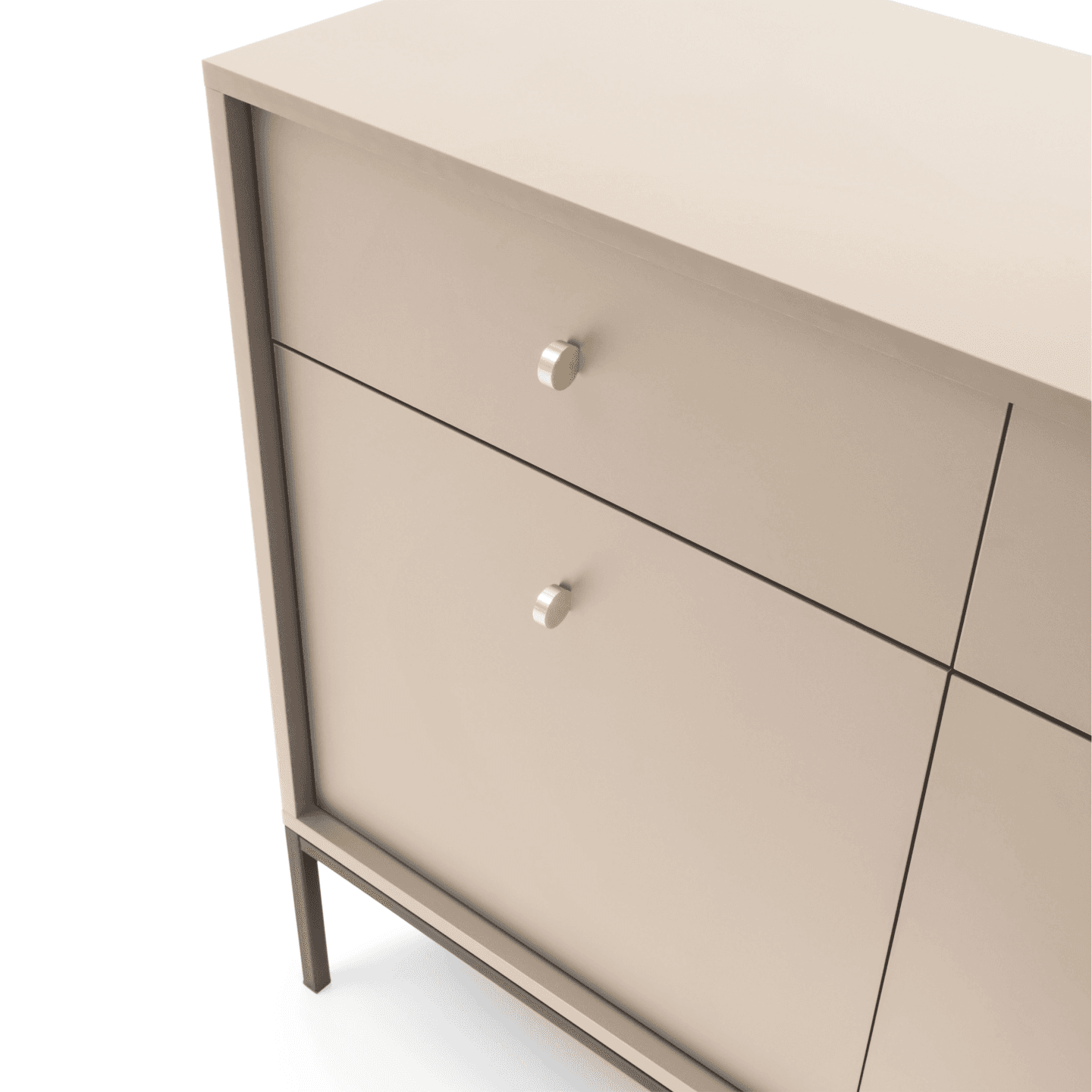 Komoda Linea 104 cm beż + czarne nóżki