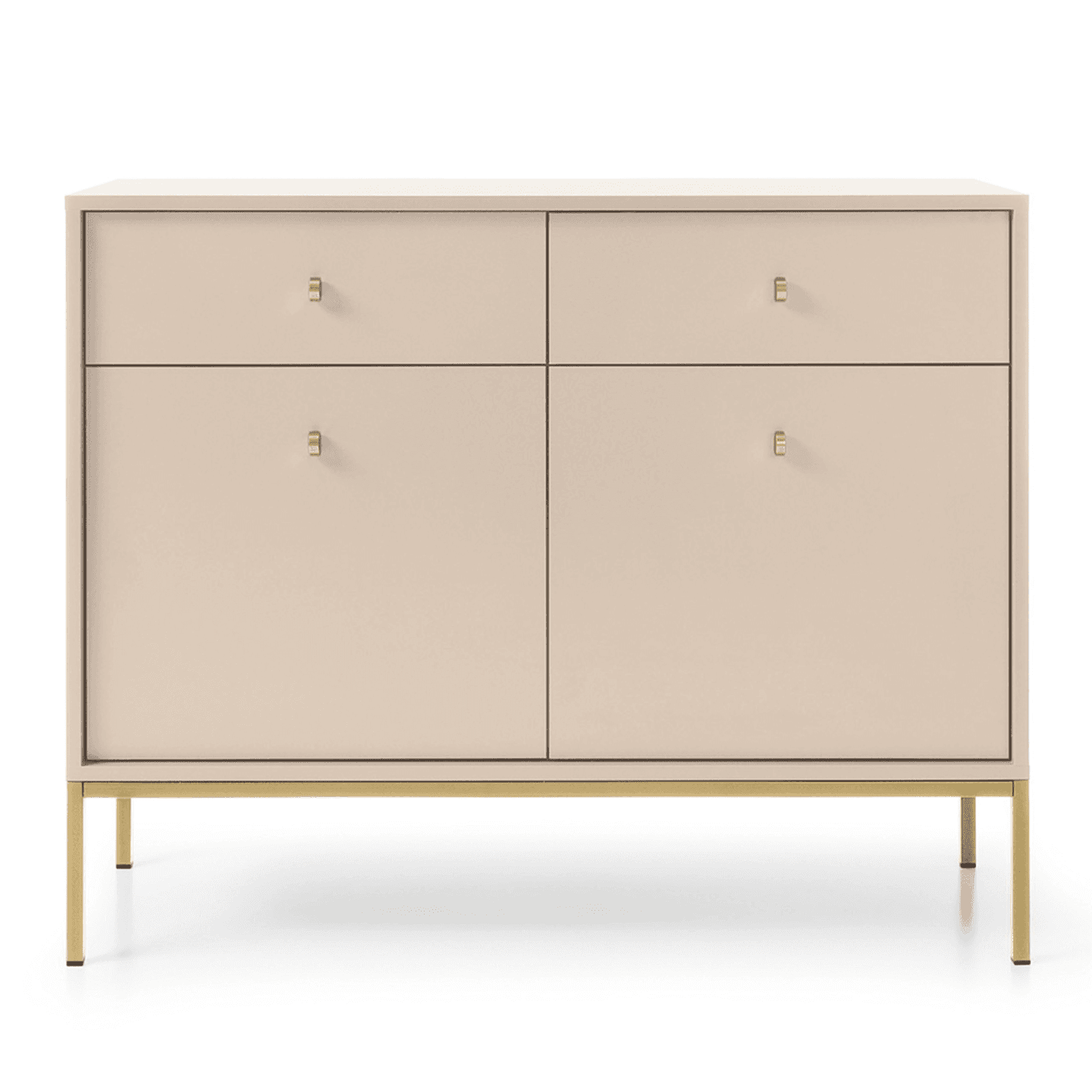 Komoda Linea 104 cm beż + złote nóżki