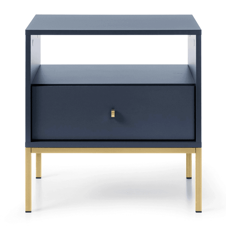 Stolik nocny Linea 54 cm granat + złote nóżki - zdjęcie 2