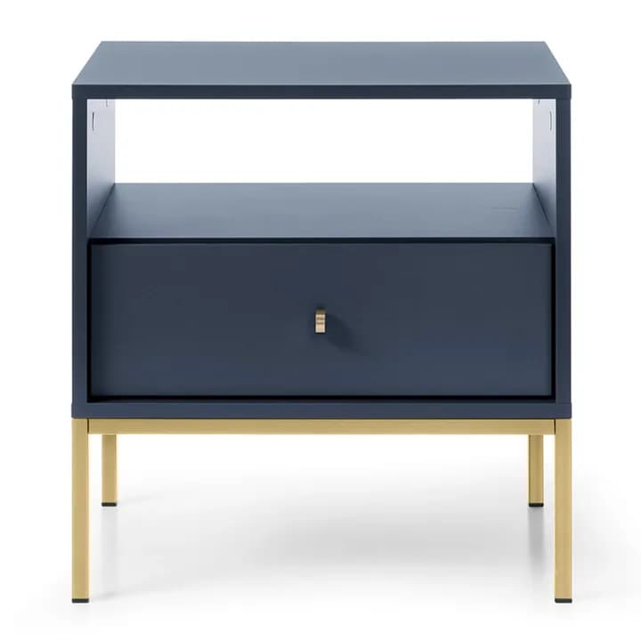 Stolik nocny Linea 54 cm granat + złote nóżki