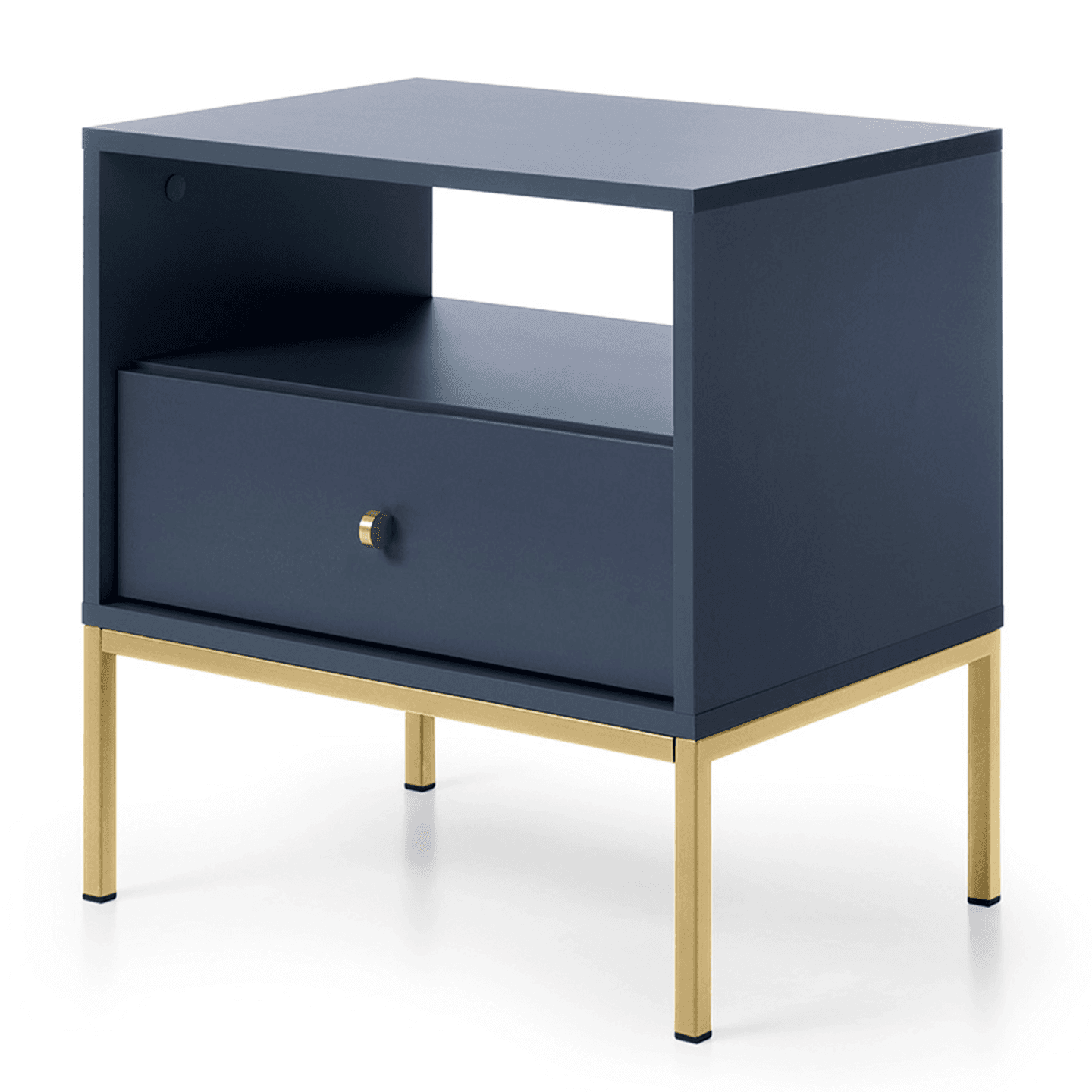 Stolik nocny Linea 54 cm granat + złote nóżki