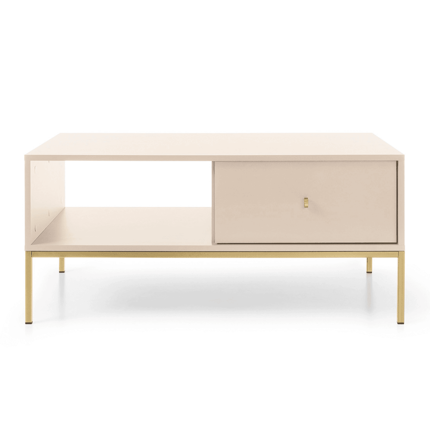 Stolik kawowy Linea beż + złote nóżki