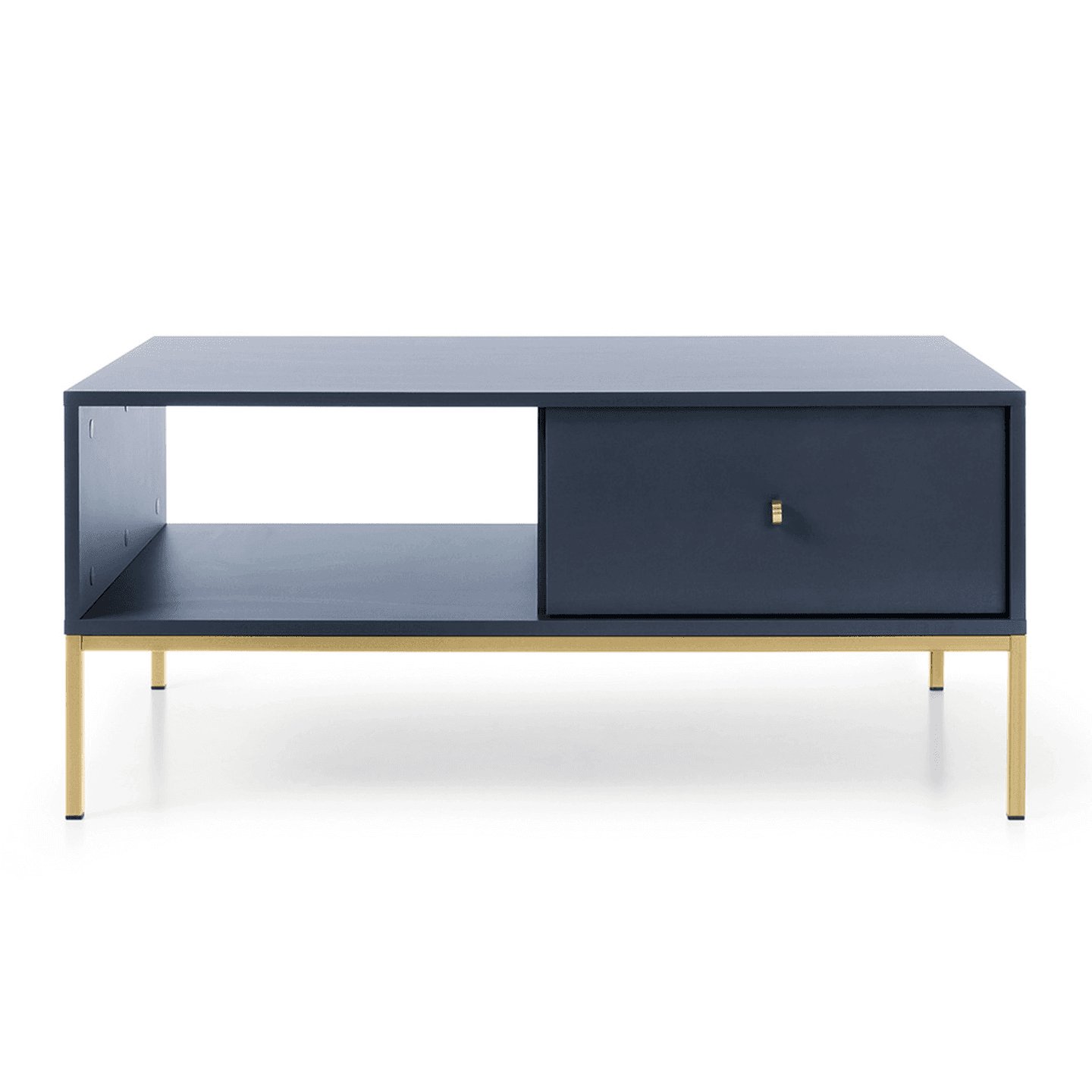 Stolik kawowy Linea granat + złote nóżki