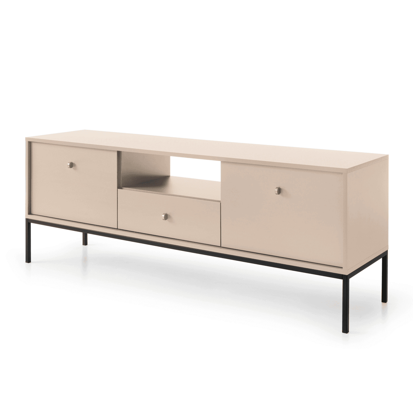 Szafka RTV Linea beż + czarne nóżki