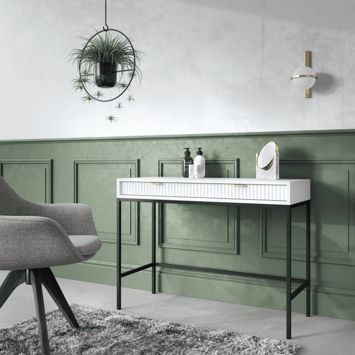 Toaletka Crow 104 cm biała + czarne nóżki - zdjęcie 2