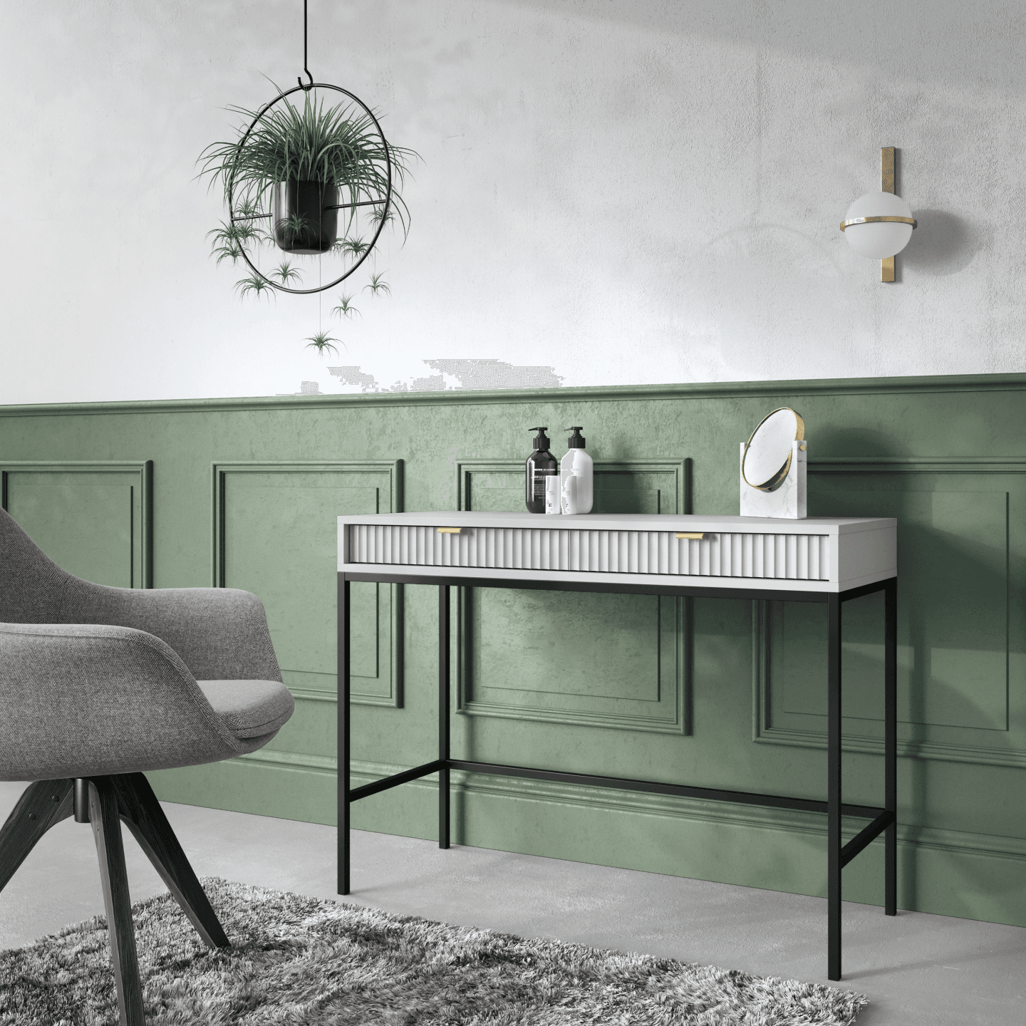 Toaletka Crow 104 cm szara + czarne nóżki - zdjęcie 2