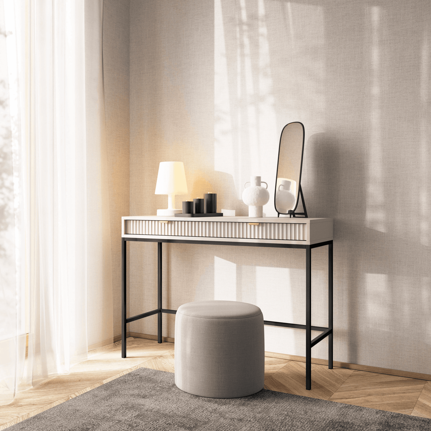 Toaletka Crow 104 cm kaszmir + czarne nóżki - zdjęcie 2