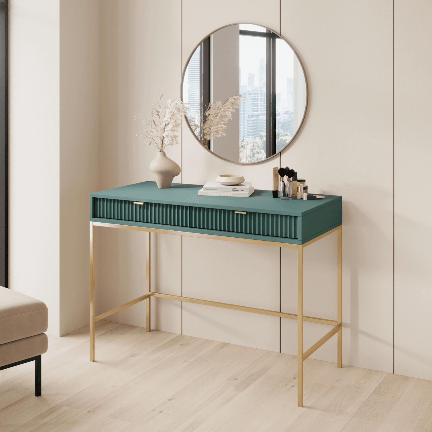 Toaletka Crow 104 cm labrador + złote nóżki - zdjęcie 2