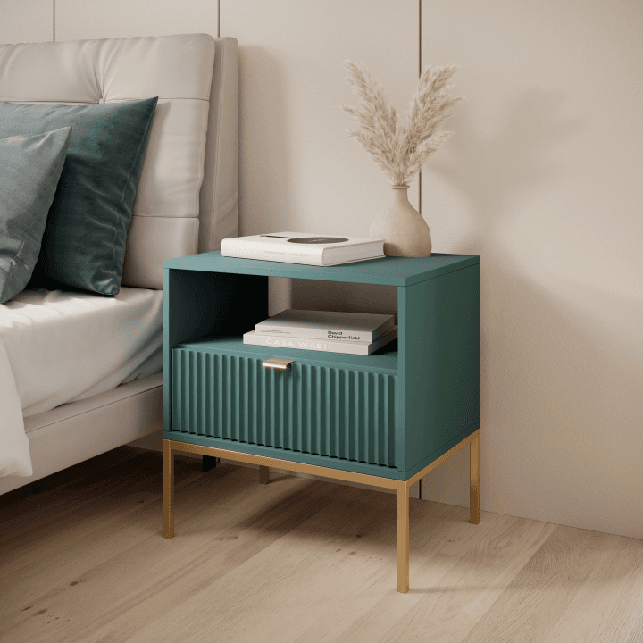 Stolik nocny Crow 54cm labrador + złoty stelaż - zdjęcie 2