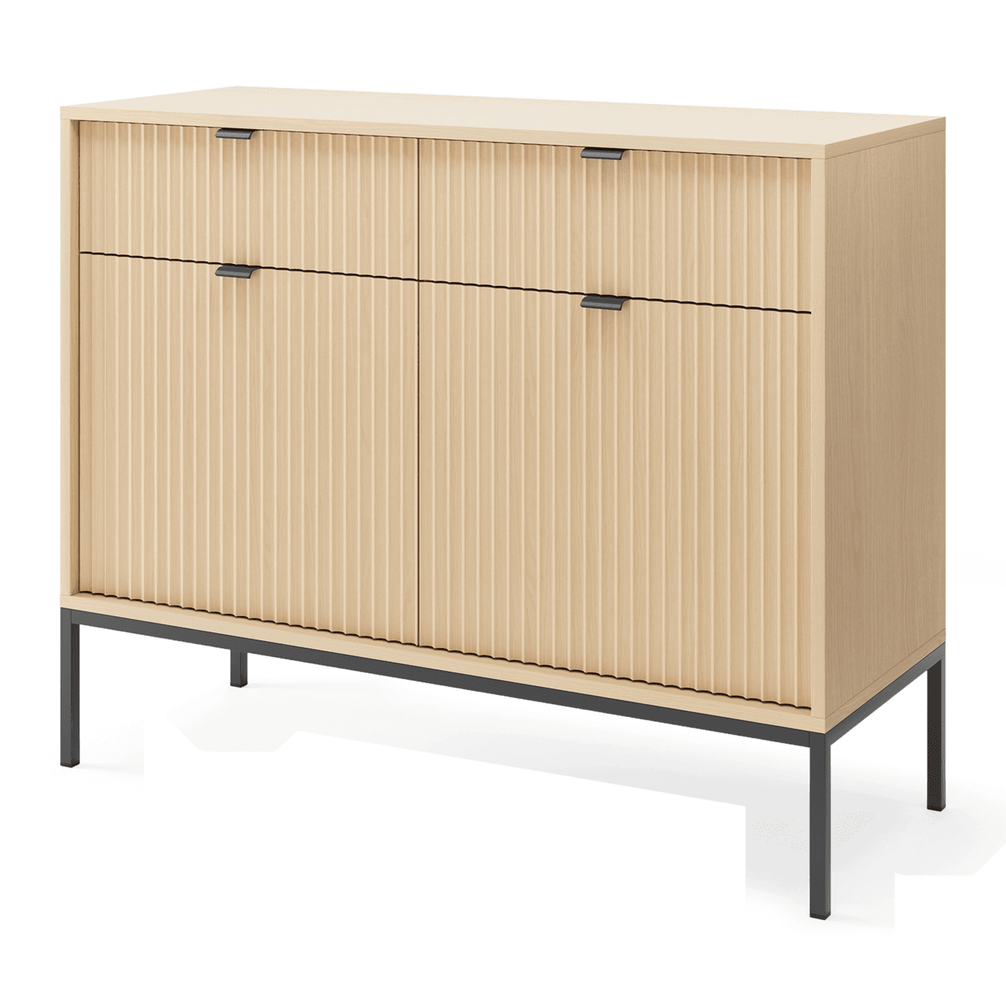 Komoda Crow 104 cm dąb vicenza + czarne nóżki