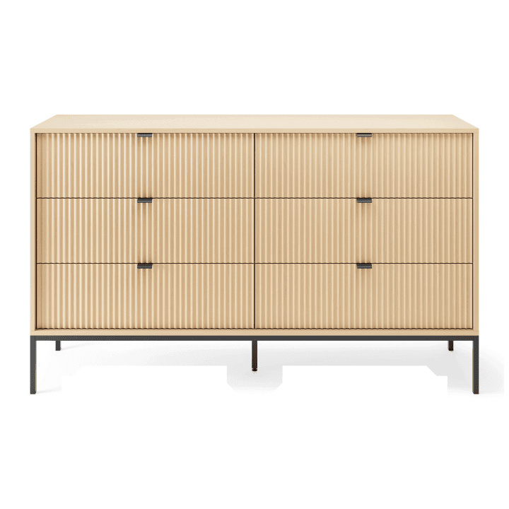 Komoda Crow z sześcioma szufladami dąb vicenza + czarne nóżki